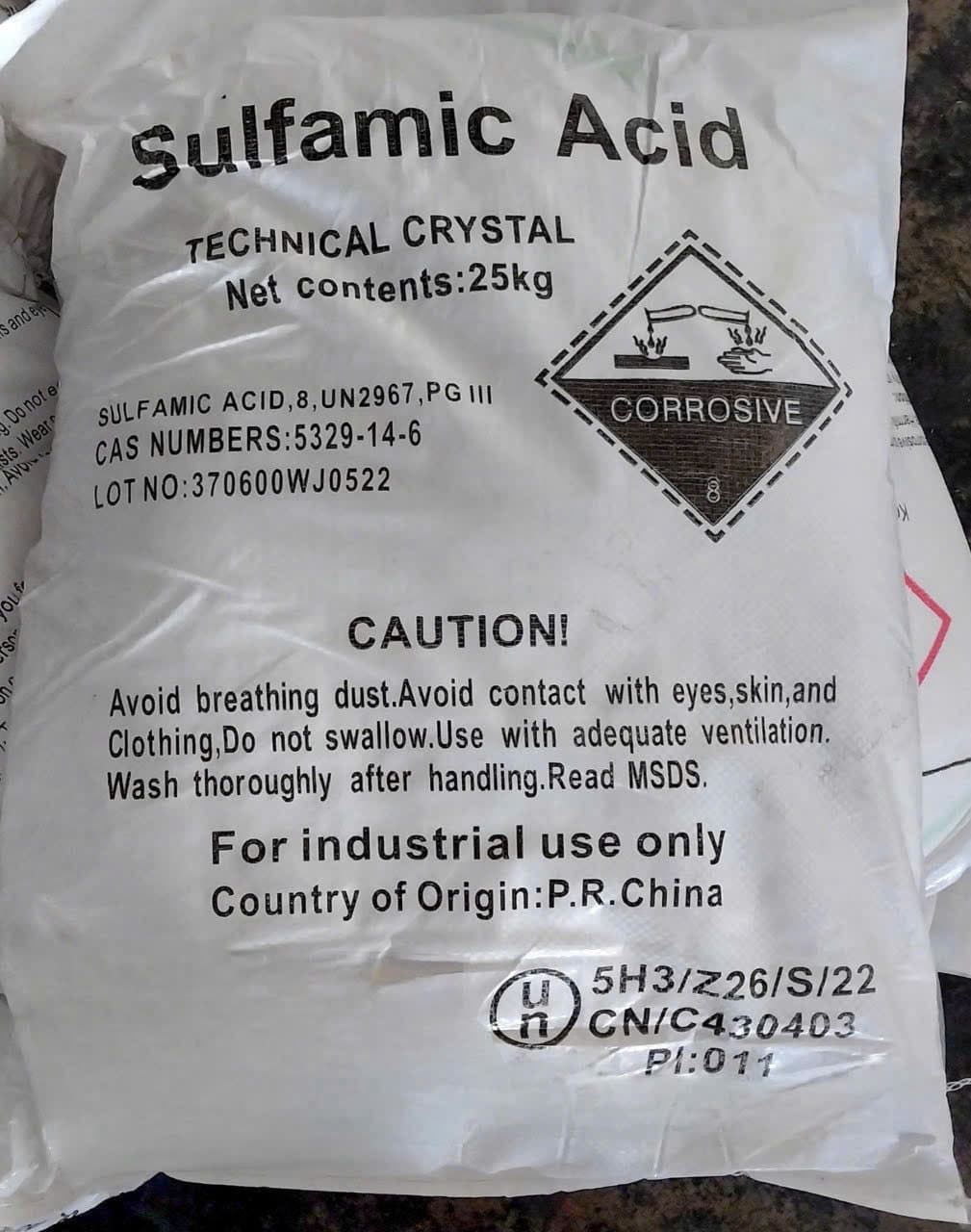 Bao bì Sulfamic acid H3NSO3 99% - Chất Tẩy Rửa , Tẩy trắng trong CN